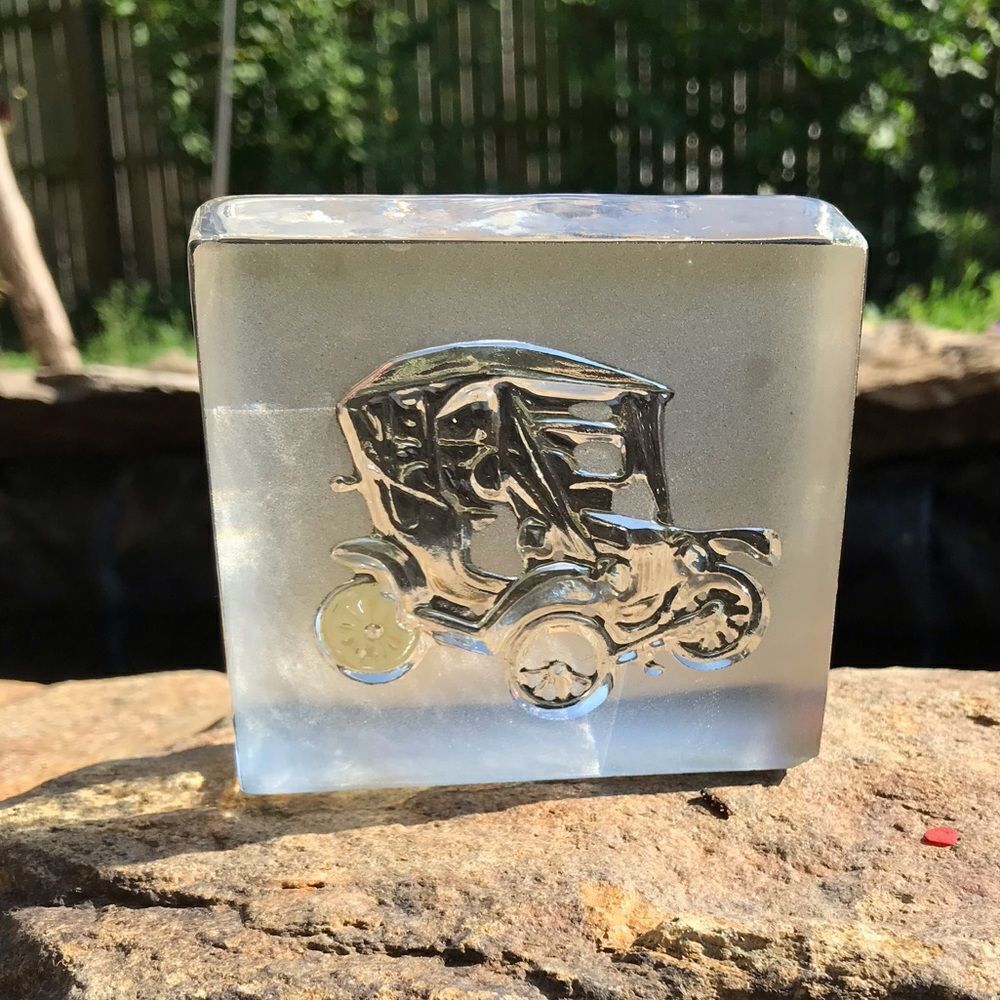 Vintage Crystal Glass Car Ford